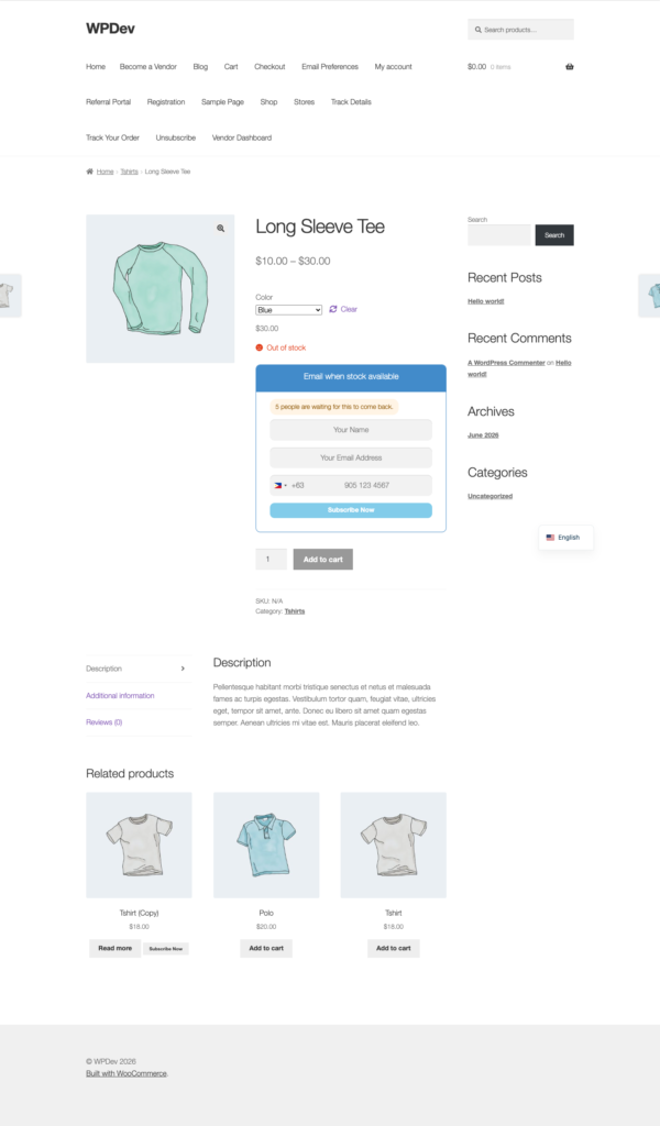 Custom CSS - Add-on for Back In Stock Notifier for WooCommerce screenshot 2