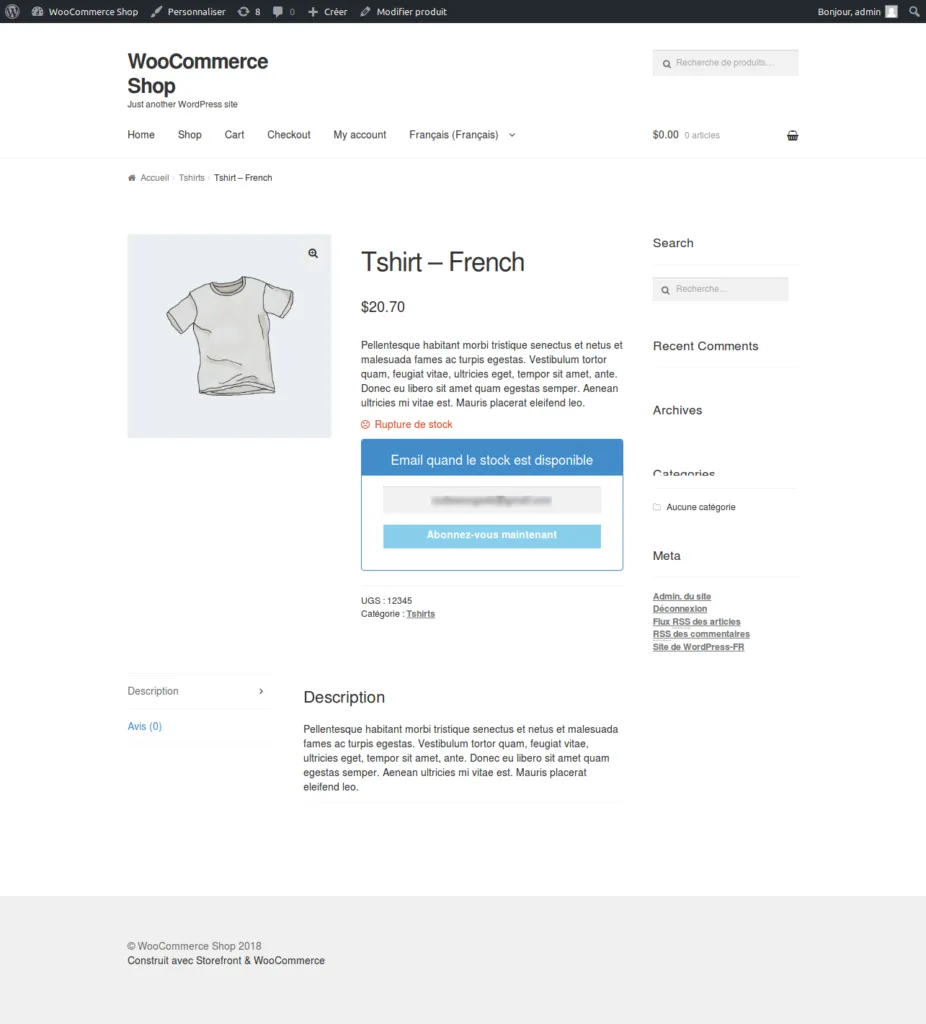 WPML Add-on - Back In Stock Notifier for WooCommerce screenshot 1
