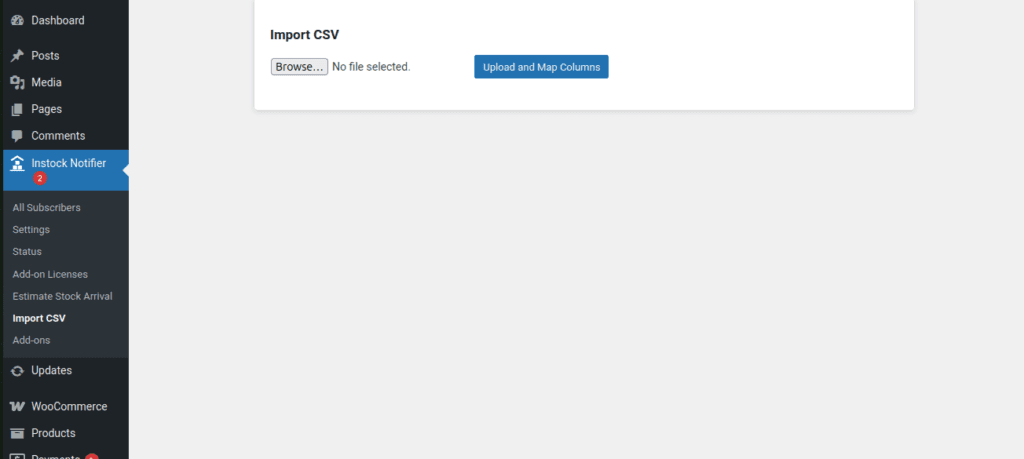 Import CSV Add-on - Back In Stock Notifier for WooCommerce screenshot 2