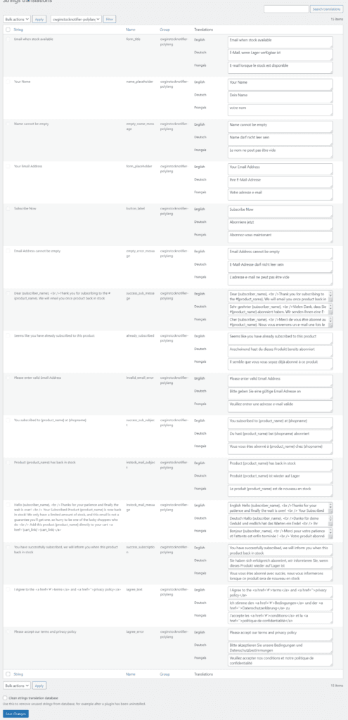 Polylang Add-on - Back In Stock Notifier for WooCommerce screenshot 4