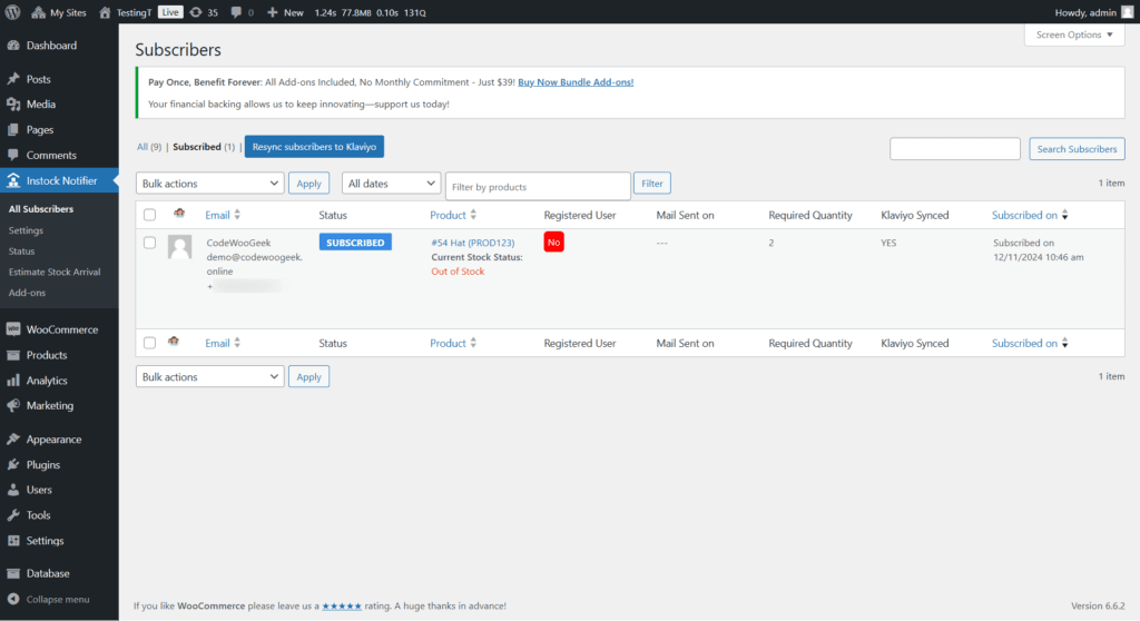 Klaviyo - Back In Stock Notifier for WooCommerce screenshot 6