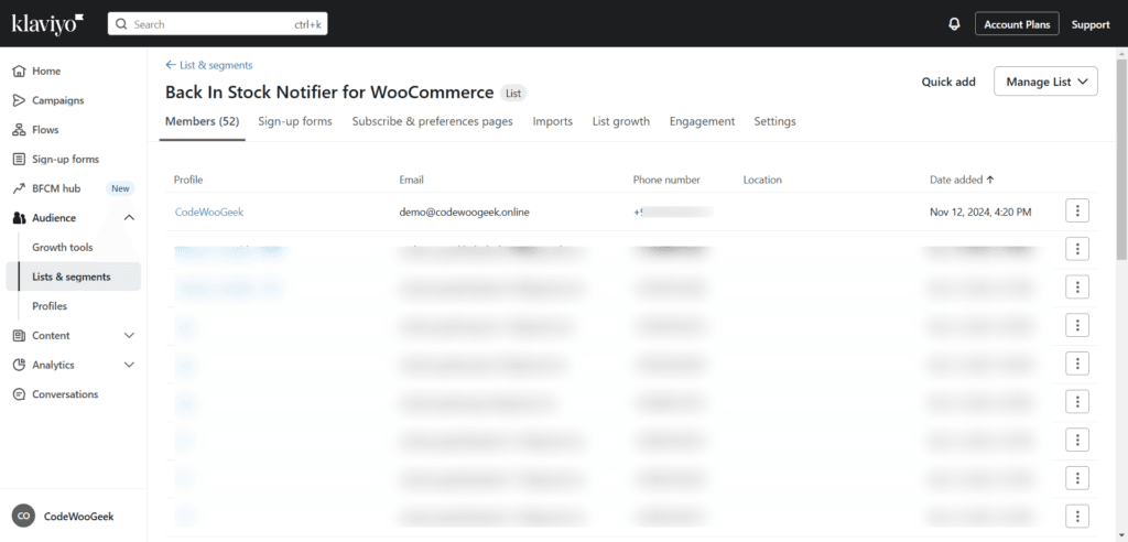 Klaviyo - Back In Stock Notifier for WooCommerce screenshot 7