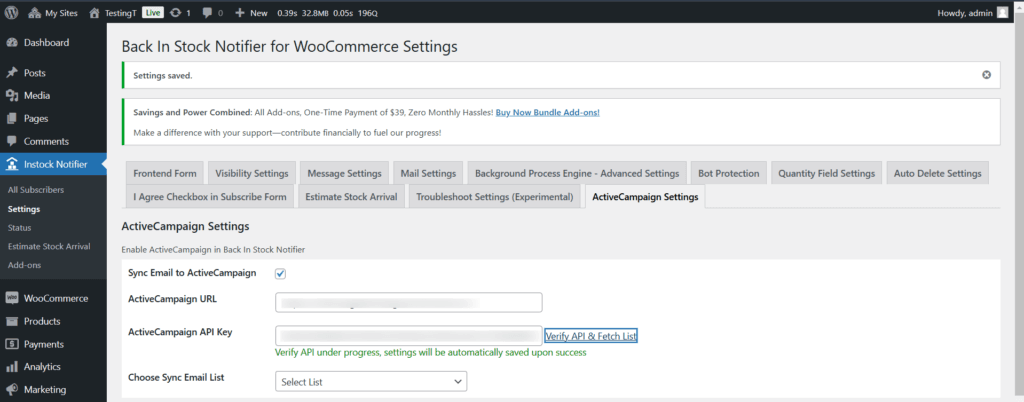 ActiveCampaign - Back In Stock Notifier for WooCommerce screenshot 8