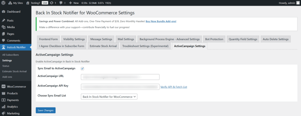 ActiveCampaign - Back In Stock Notifier for WooCommerce screenshot 5