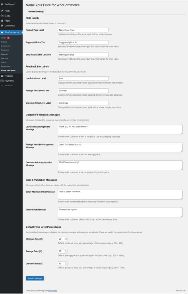 Inputo - Name Your Price for WooCommerce screenshot 7