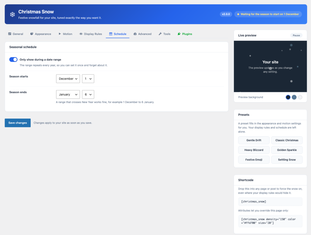 Christmas Snow for WordPress screenshot 7