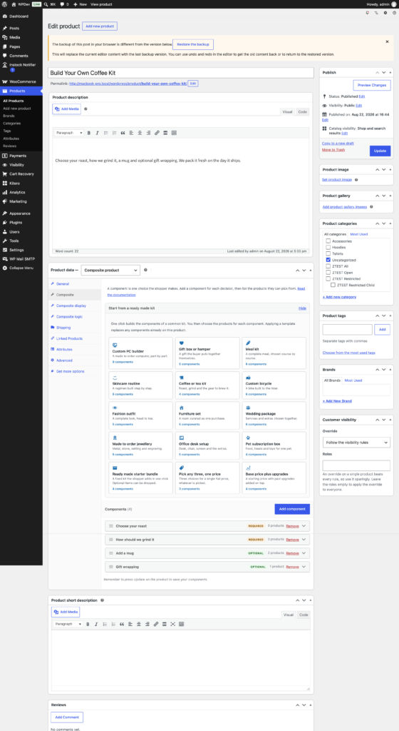 Kitero - Composite Products for WooCommerce screenshot 1