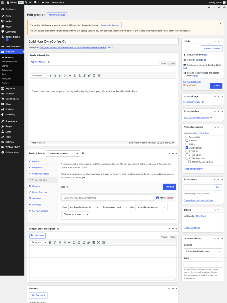 Kitero - Composite Products for WooCommerce screenshot 3