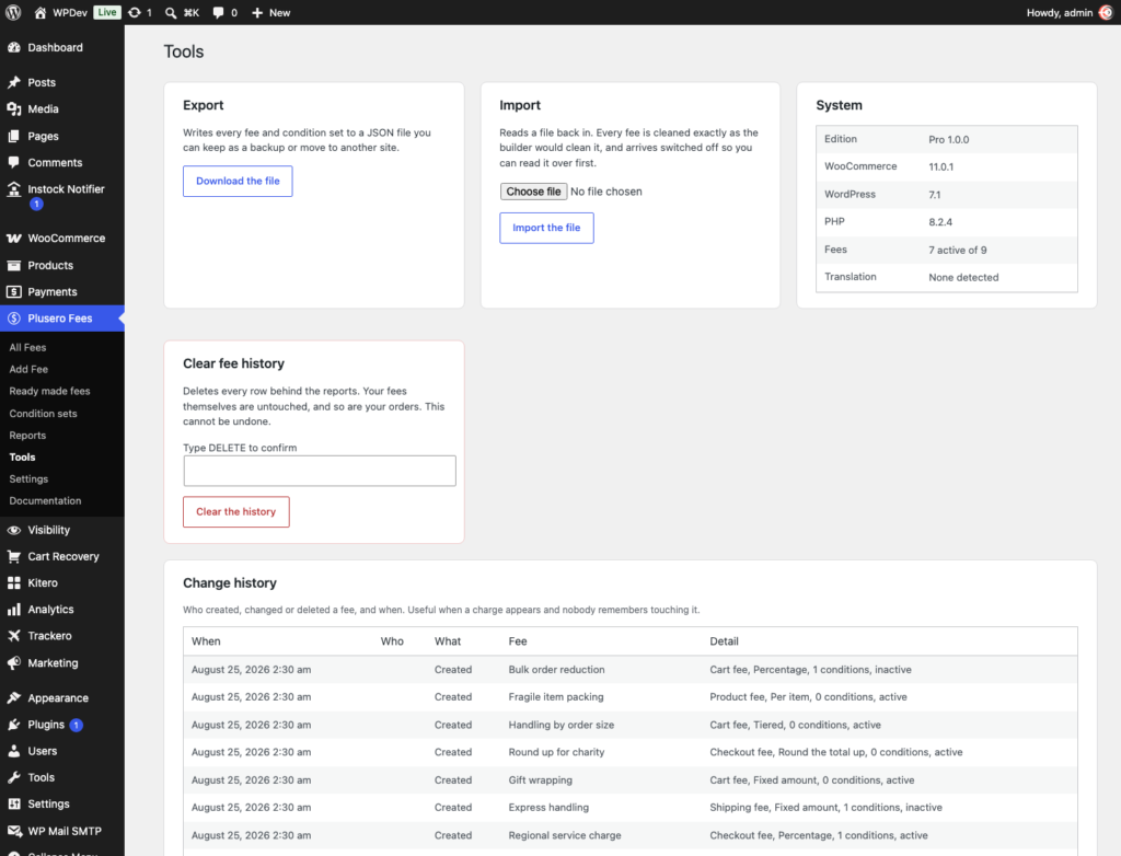 Plusero - Extra Fees for WooCommerce screenshot 5