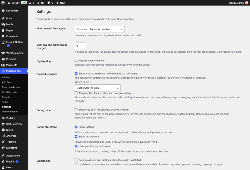 Plusero - Extra Fees for WooCommerce screenshot 6