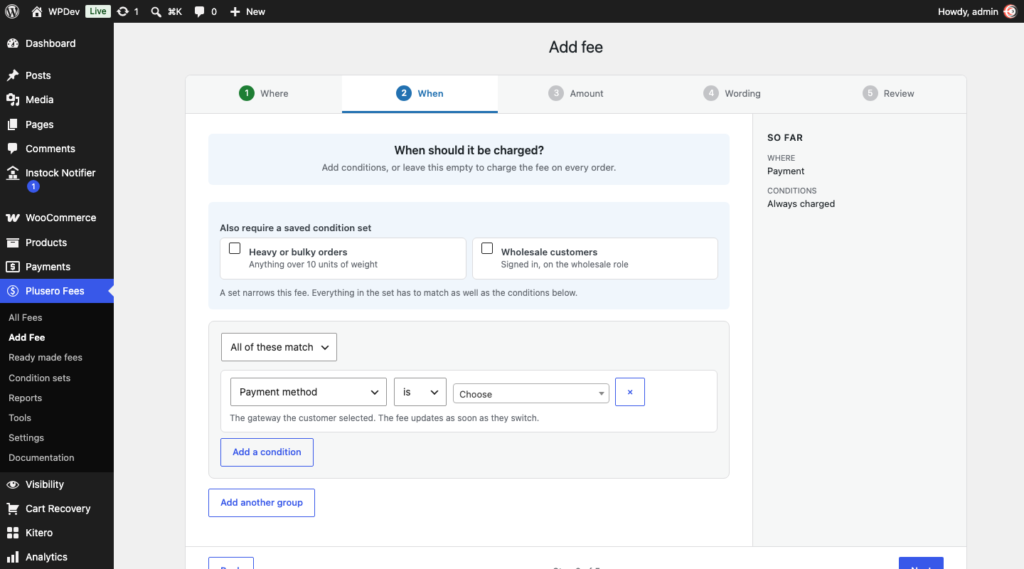 Plusero - Extra Fees for WooCommerce screenshot 8