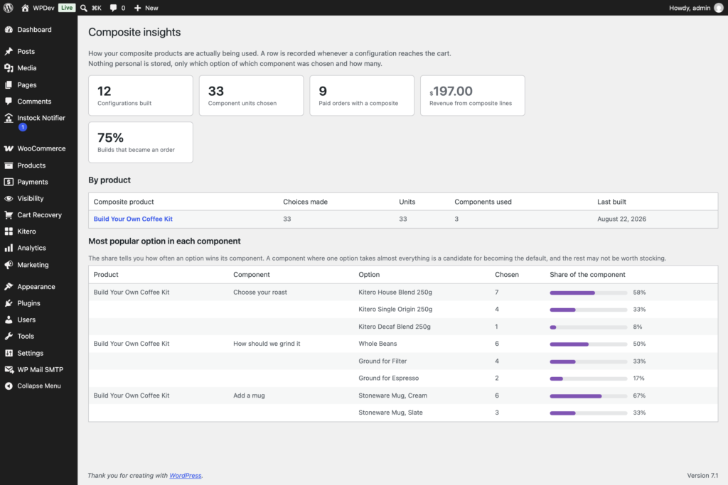Kitero - Composite Products for WooCommerce screenshot 8