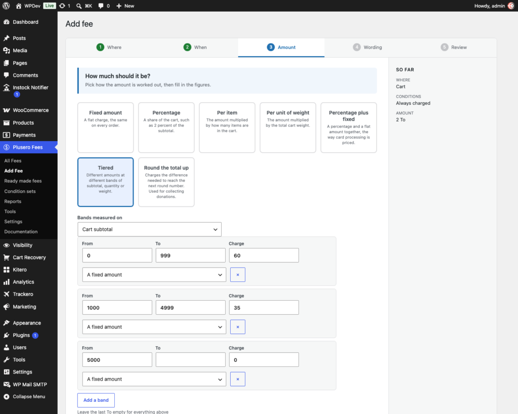 Plusero - Extra Fees for WooCommerce screenshot 9