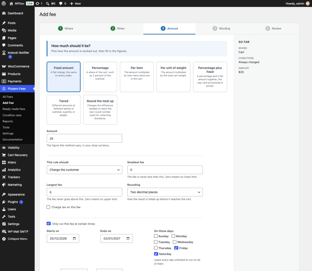 Plusero - Extra Fees for WooCommerce screenshot 10