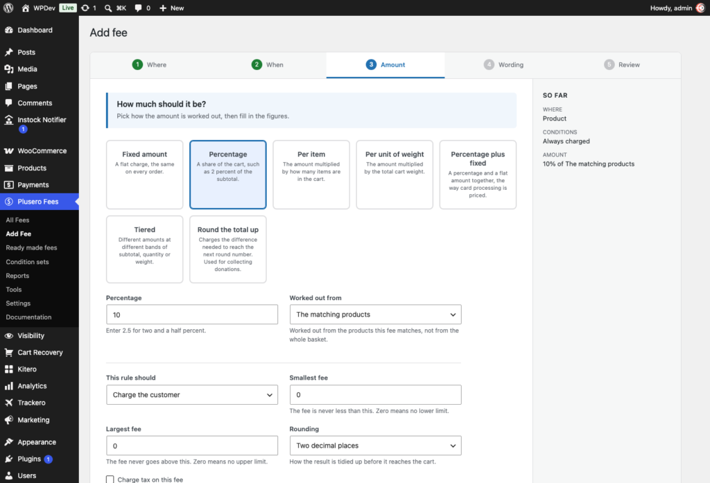 Plusero - Extra Fees for WooCommerce screenshot 15