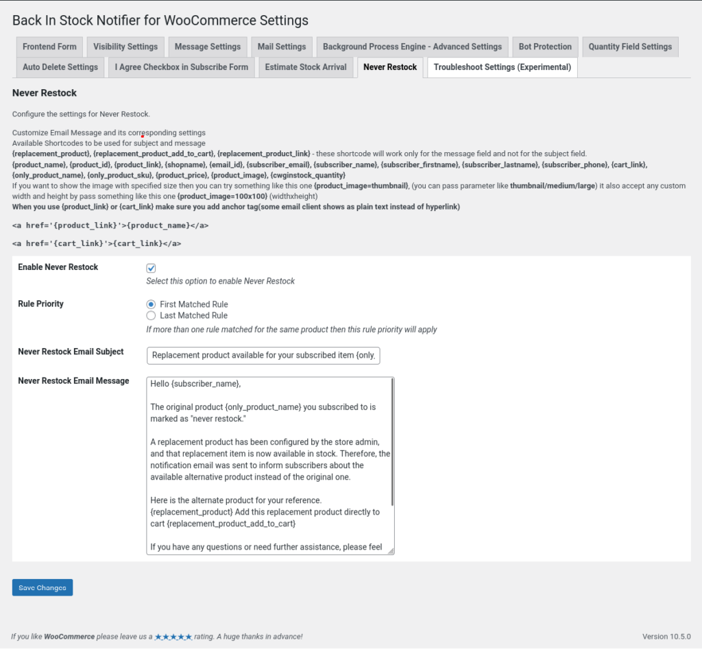 Never Restock Add-on - Back In Stock Notifier for WooCommerce screenshot 1