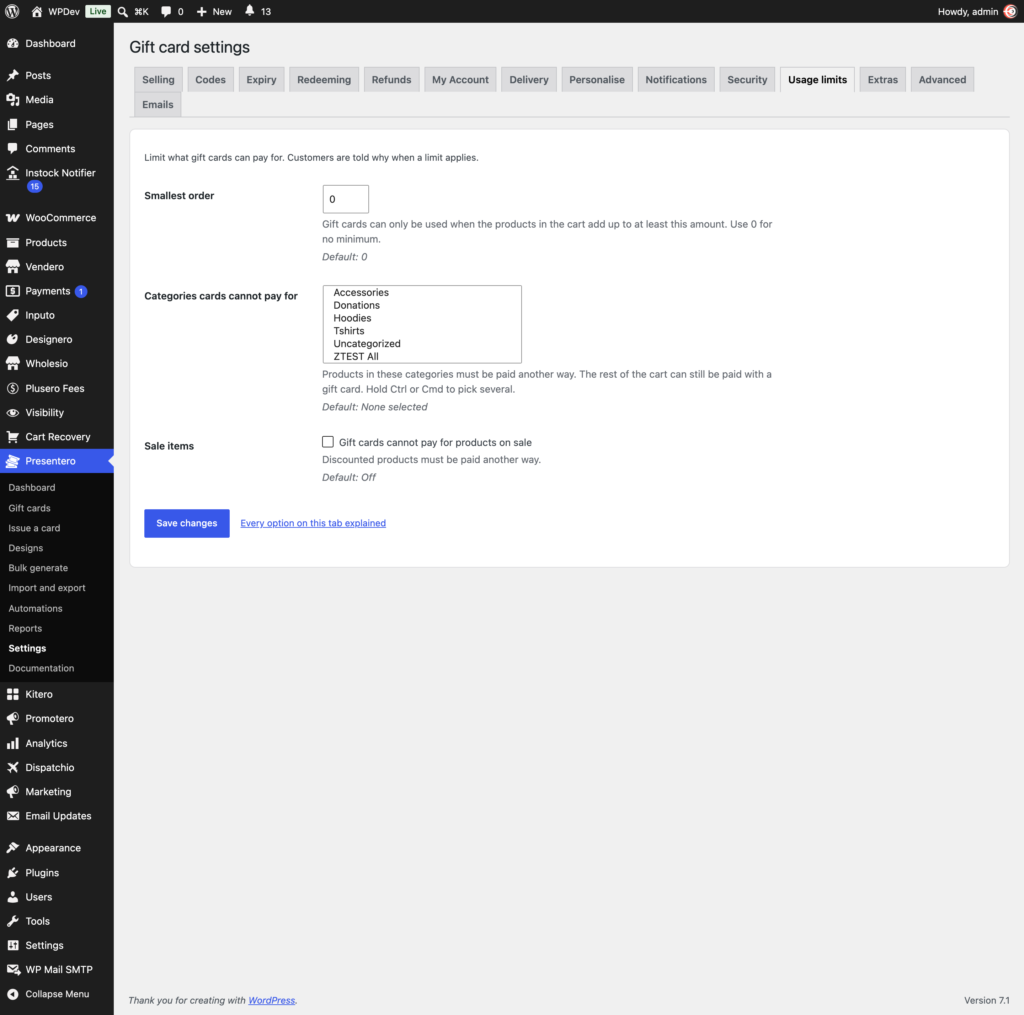 Presentero - Gift Cards for WooCommerce screenshot 17