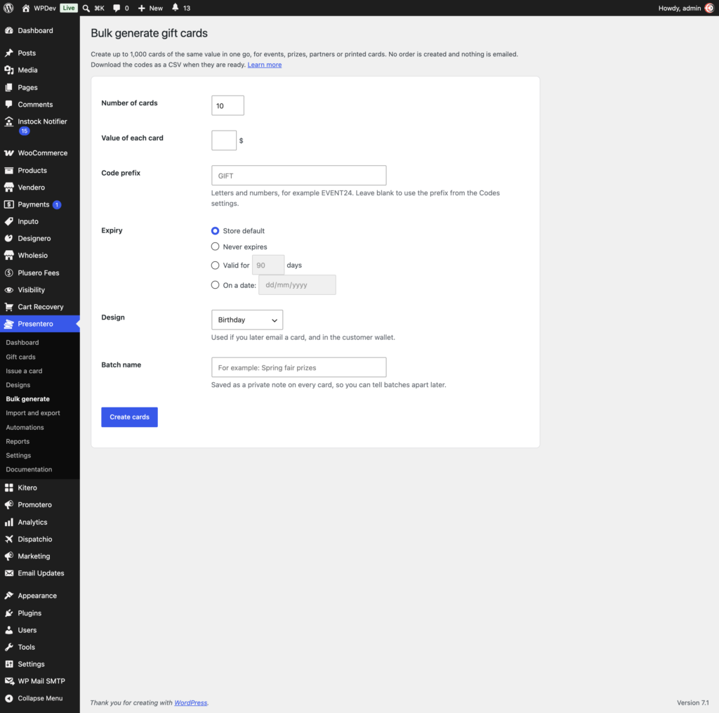 Presentero - Gift Cards for WooCommerce screenshot 19