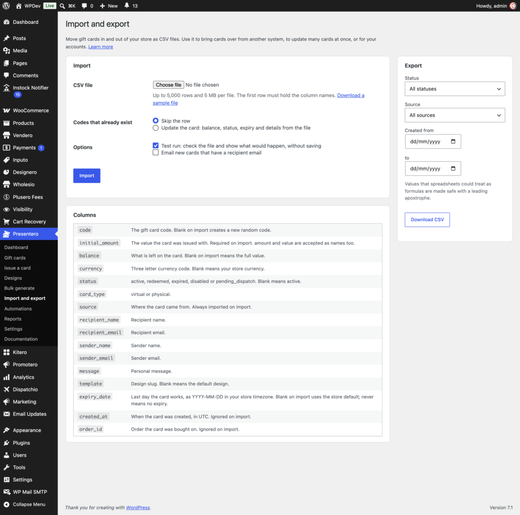Presentero - Gift Cards for WooCommerce screenshot 20