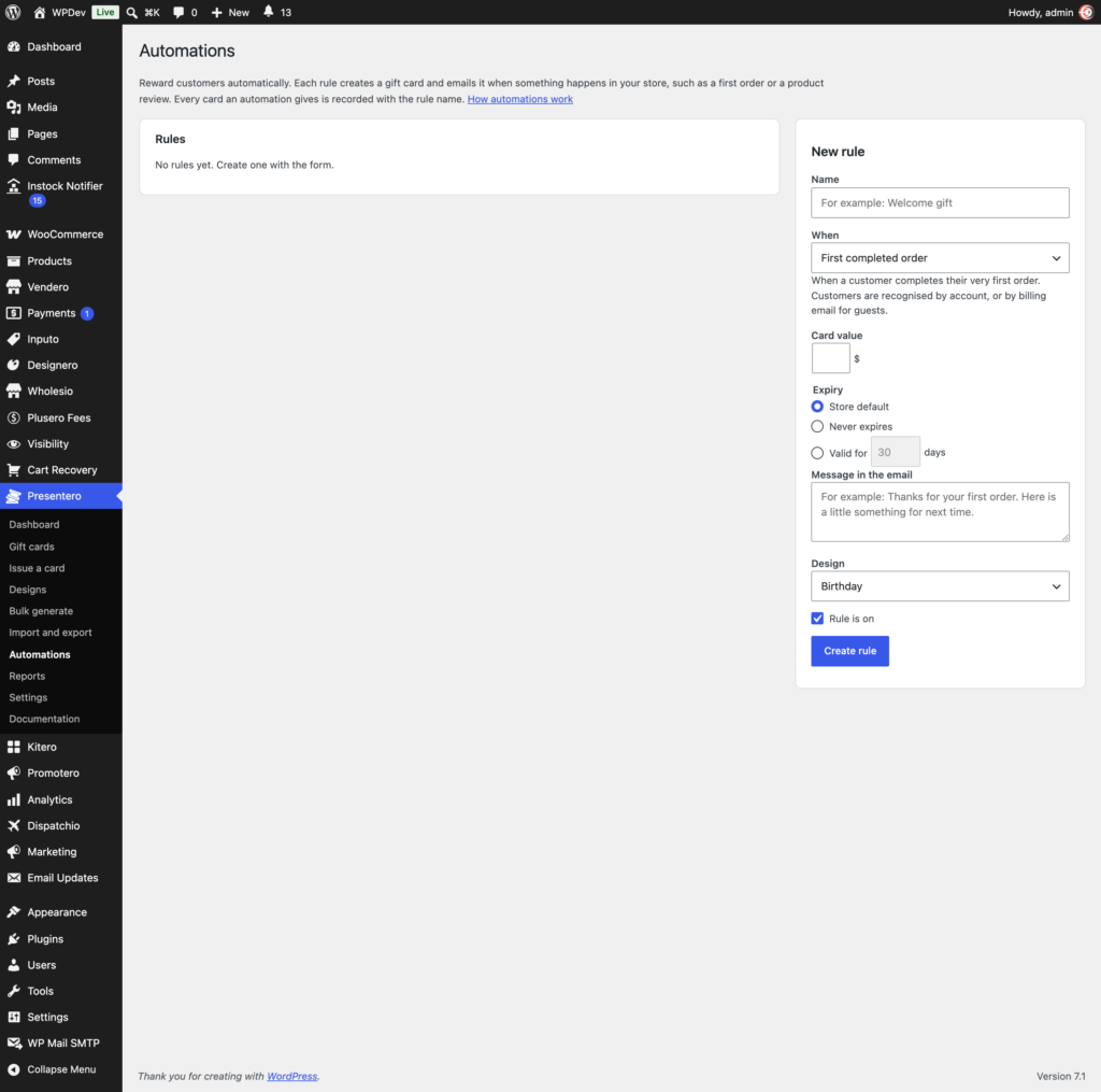 Presentero - Gift Cards for WooCommerce screenshot 21
