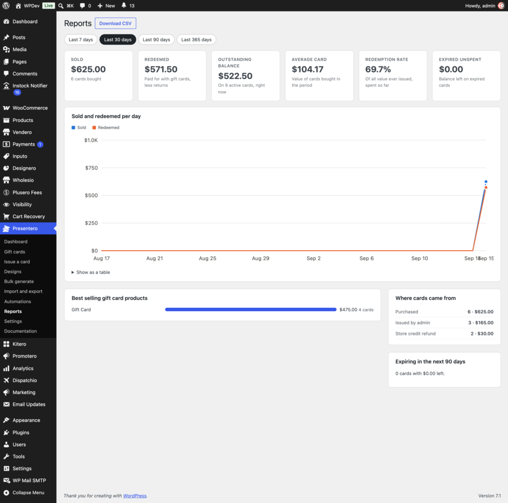 Presentero - Gift Cards for WooCommerce screenshot 22