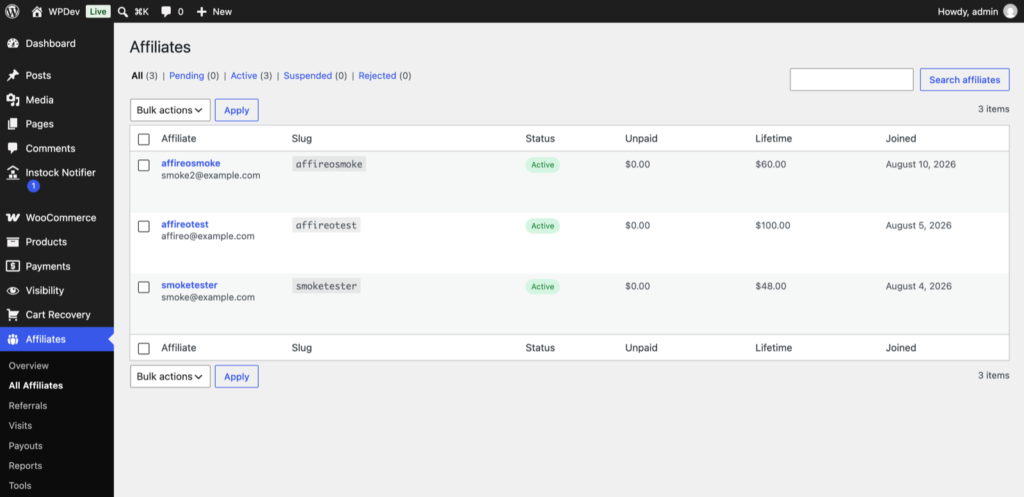 Affireo - Affiliates for WooCommerce screenshot 2
