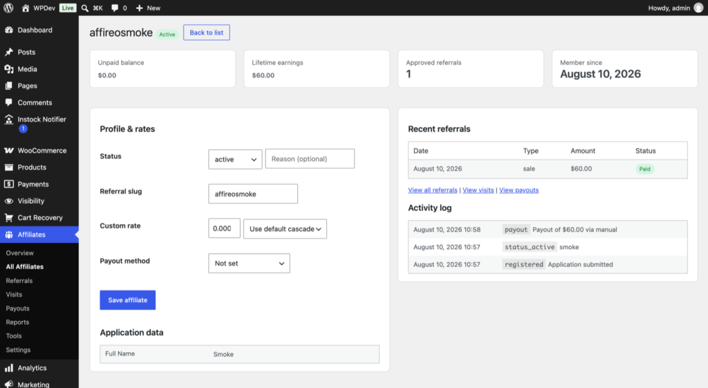 Affireo - Affiliates for WooCommerce screenshot 3
