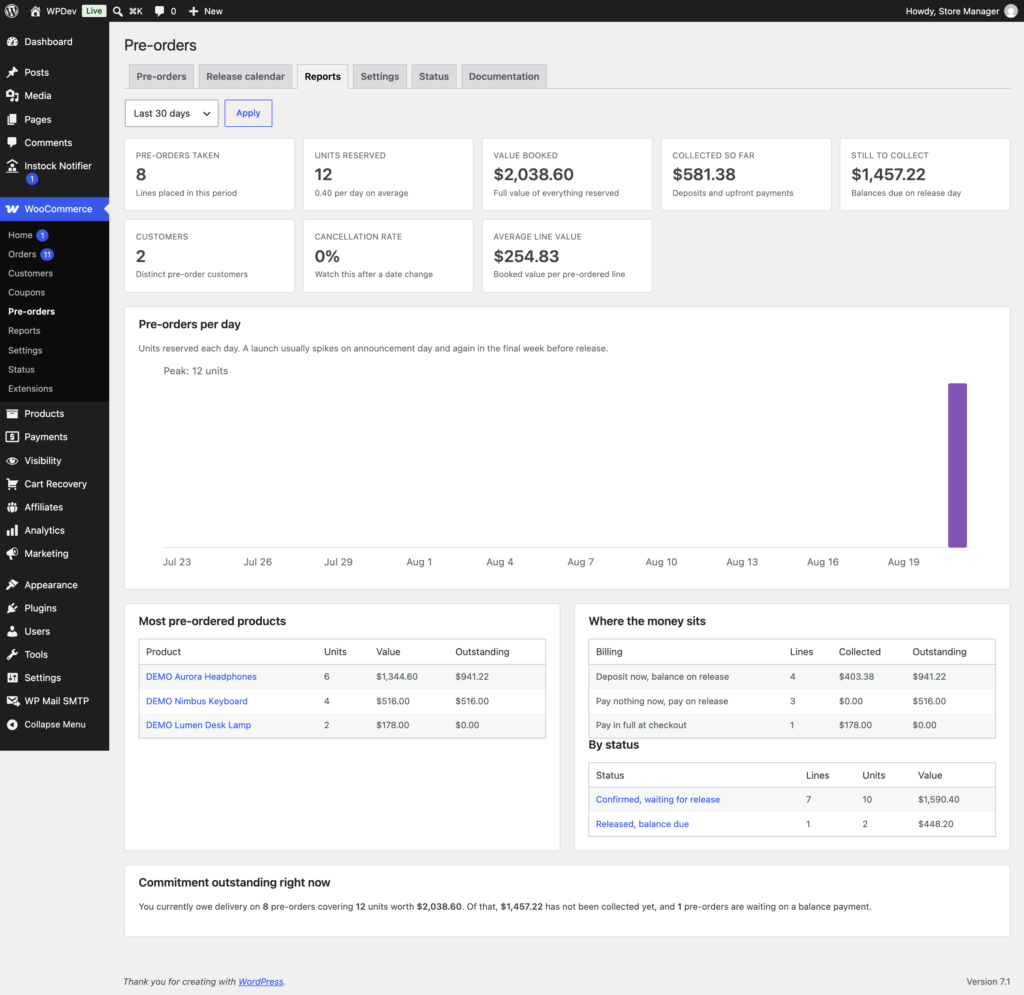 Anticipo - Pre-Orders for WooCommerce screenshot 3