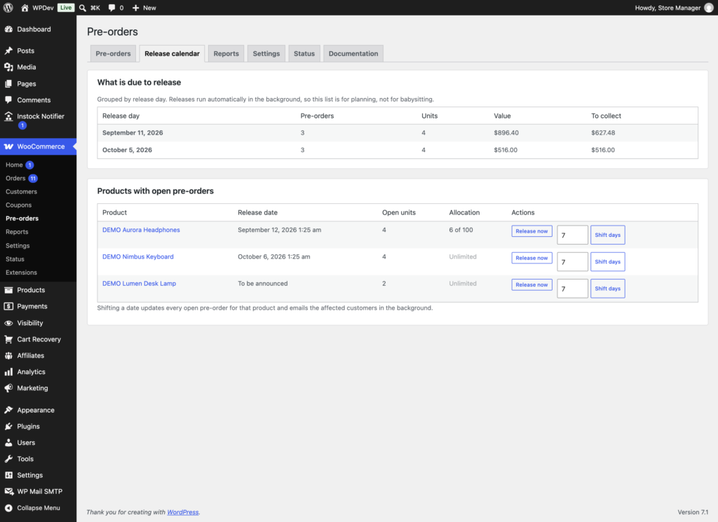 Anticipo - Pre-Orders for WooCommerce screenshot 4