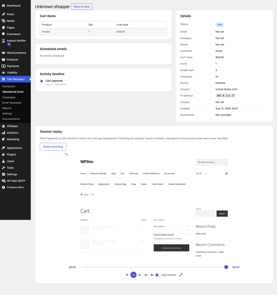 Recovero - Cart Abandonment Recovery for WooCommerce screenshot 4