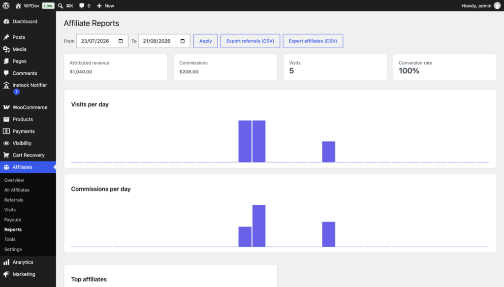 Affireo - Affiliates for WooCommerce screenshot 7