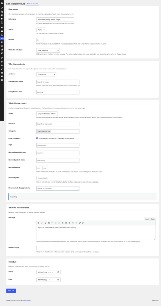 WooCommerce Hide Products screenshot 2