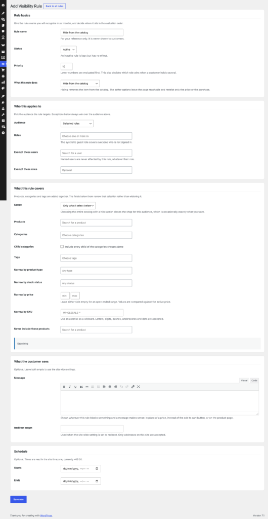 WooCommerce Hide Products screenshot 3
