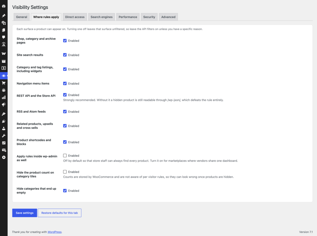 WooCommerce Hide Products screenshot 5