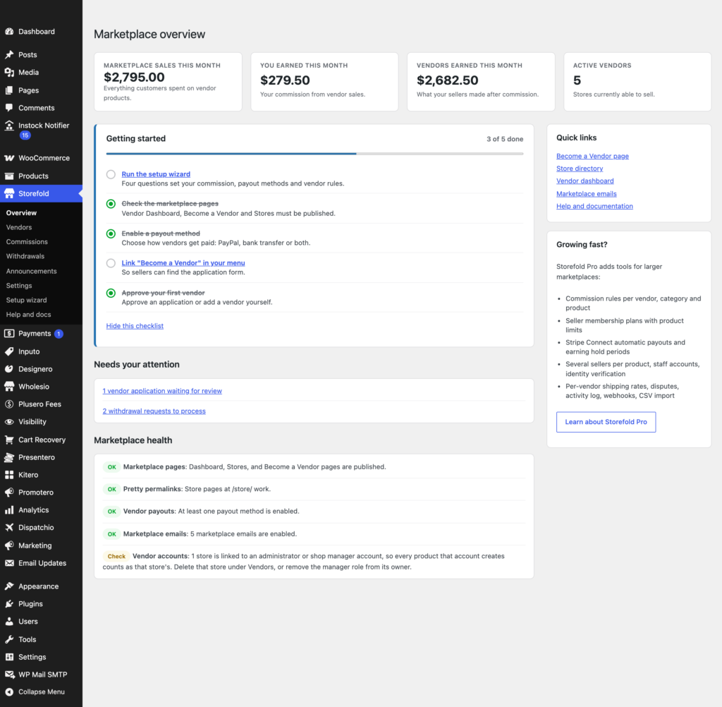 Storefold - Multivendor Marketplace for WooCommerce Free screenshot 1