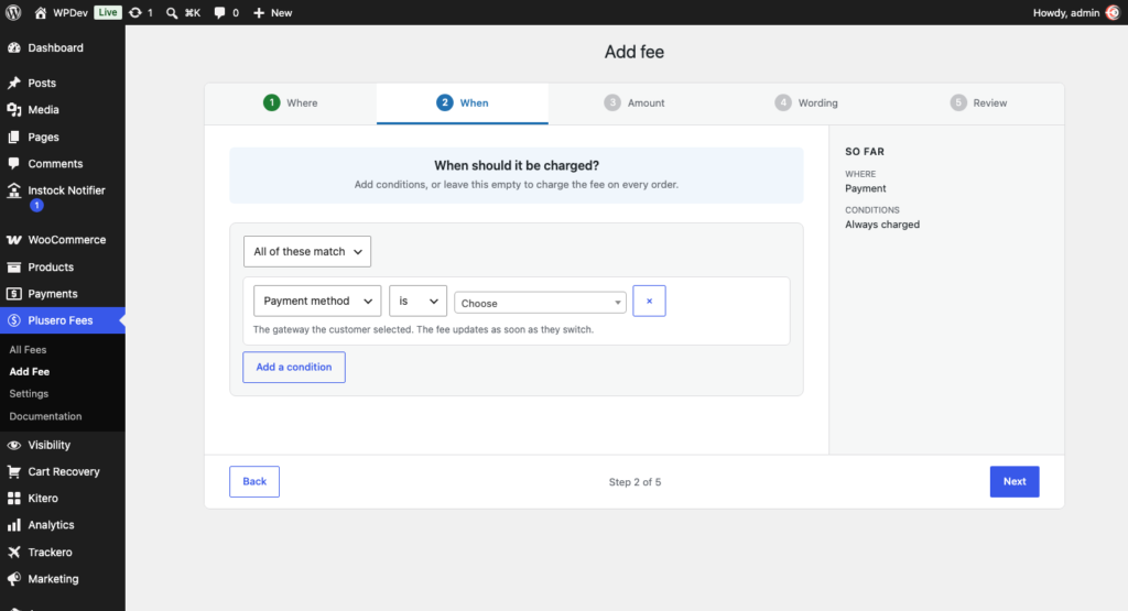 Plusero - Extra Fees for WooCommerce Free screenshot 5