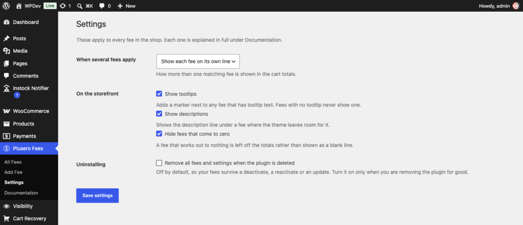 Plusero - Extra Fees for WooCommerce Free screenshot 3