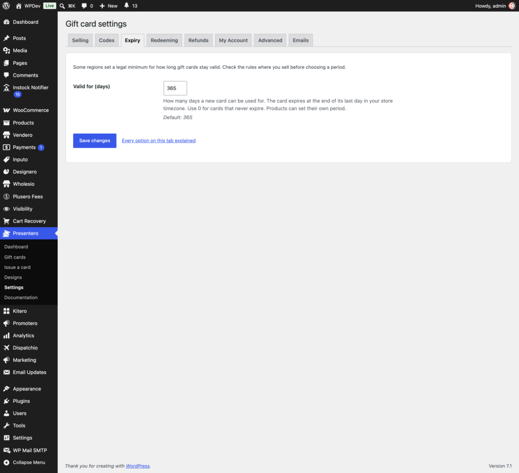 Presentero - Gift Cards for WooCommerce Free screenshot 13