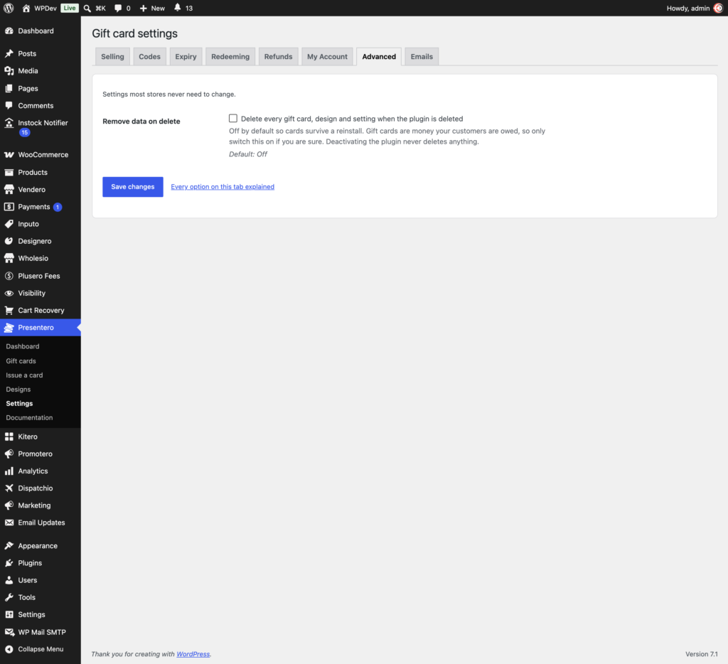 Presentero - Gift Cards for WooCommerce Free screenshot 17