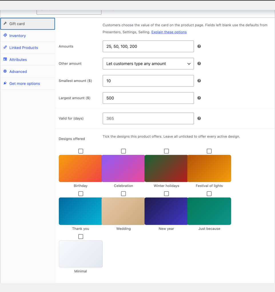 Presentero - Gift Cards for WooCommerce Free screenshot 19