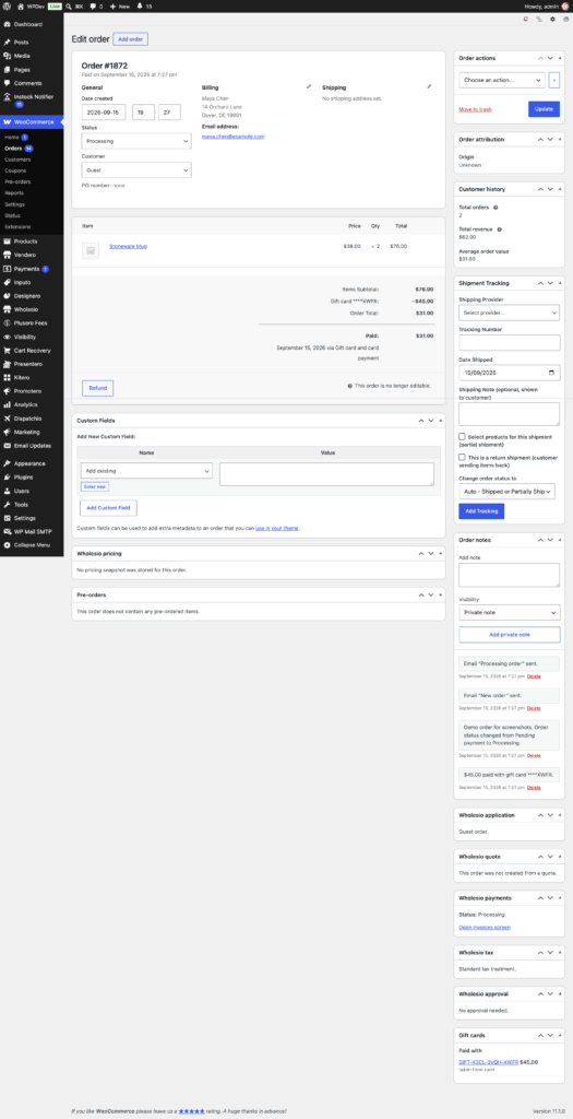 Presentero - Gift Cards for WooCommerce Free screenshot 21