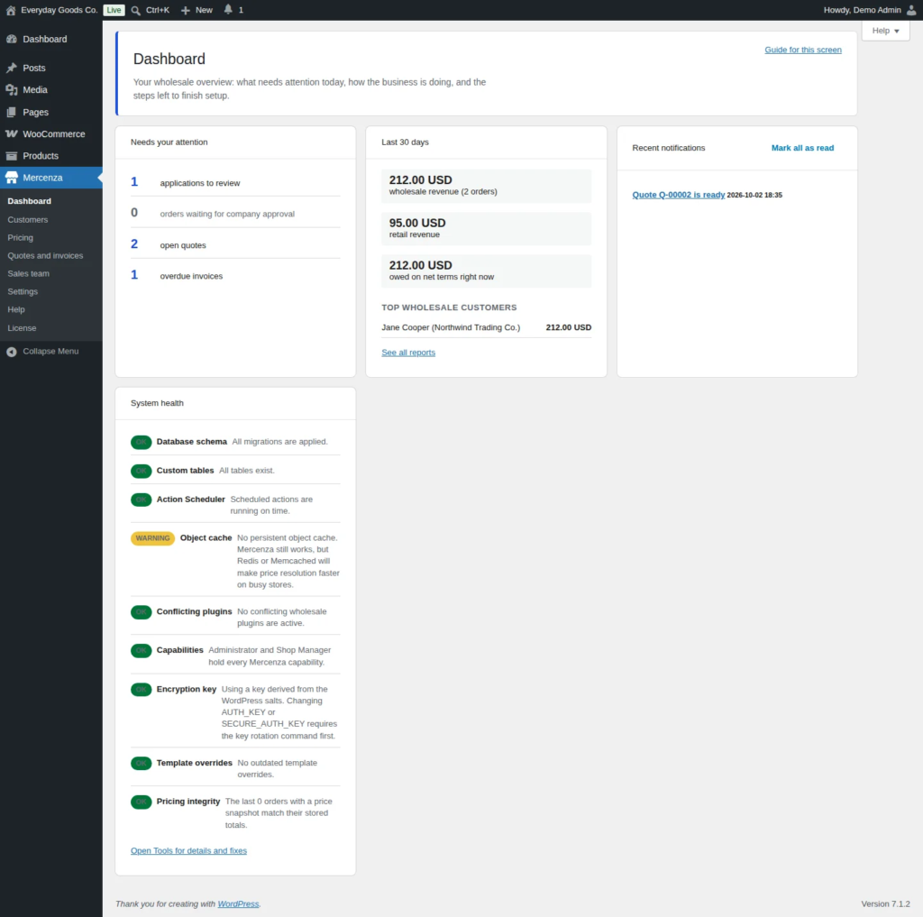 Mercenza - B2B for WooCommerce screenshot 1