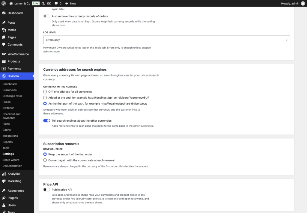 Divisero - Multicurrency for WooCommerce screenshot 7