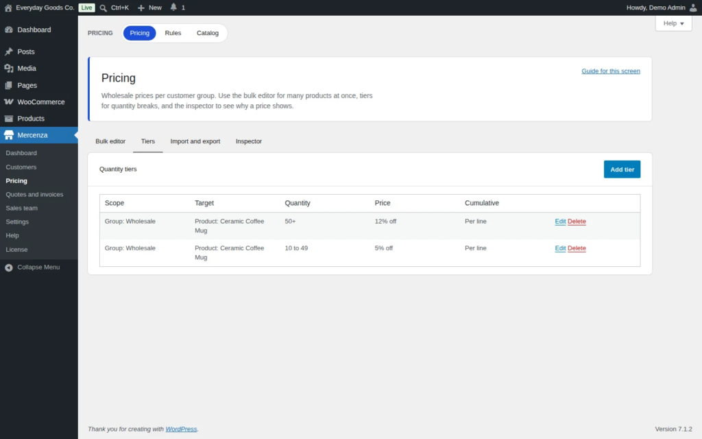 Mercenza - B2B for WooCommerce screenshot 7