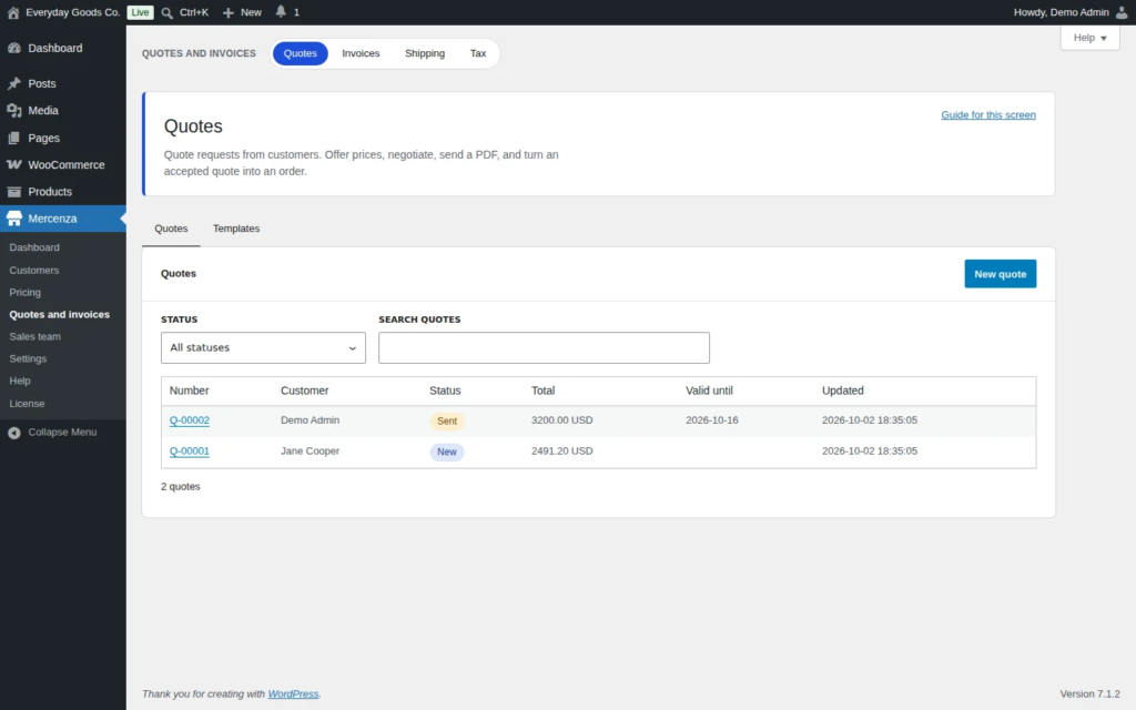 Mercenza - B2B for WooCommerce screenshot 10