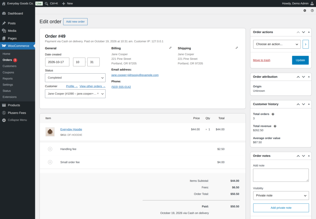 Plusero - Extra Fees for WooCommerce screenshot 2