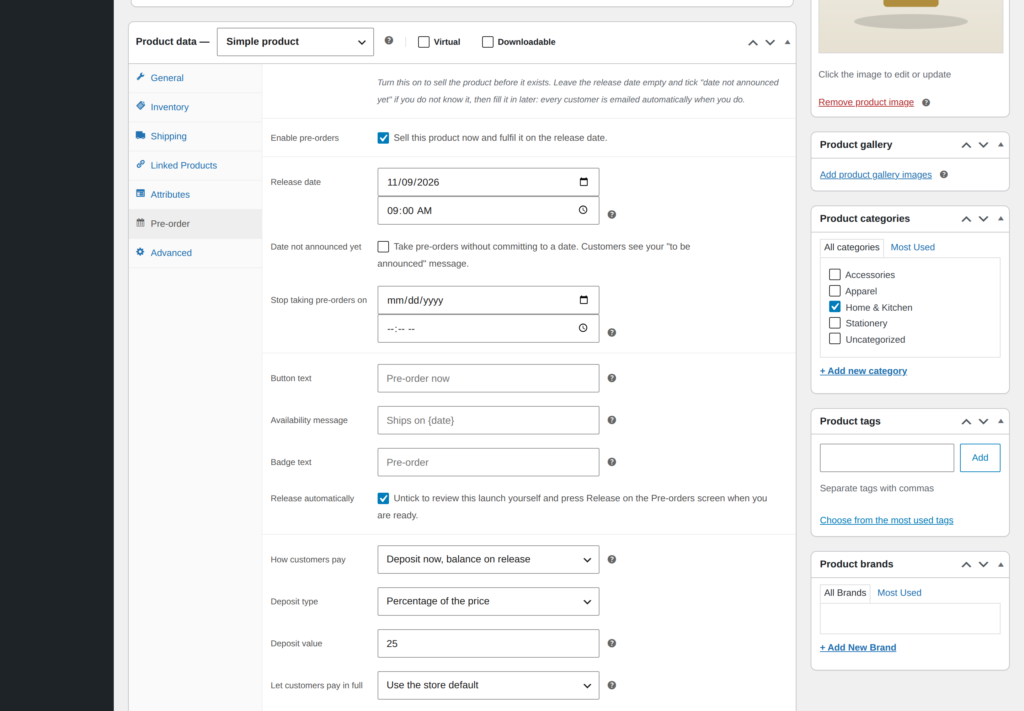 Anticipo - Pre-Orders for WooCommerce screenshot 2