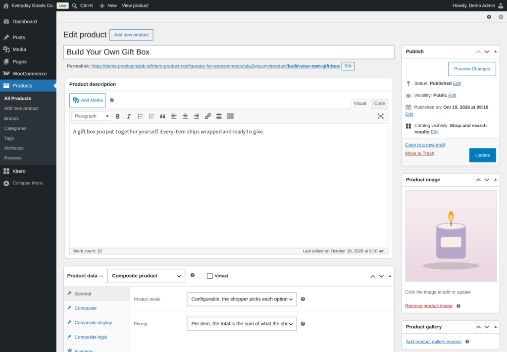 Kitero - Composite Products for WooCommerce screenshot 3