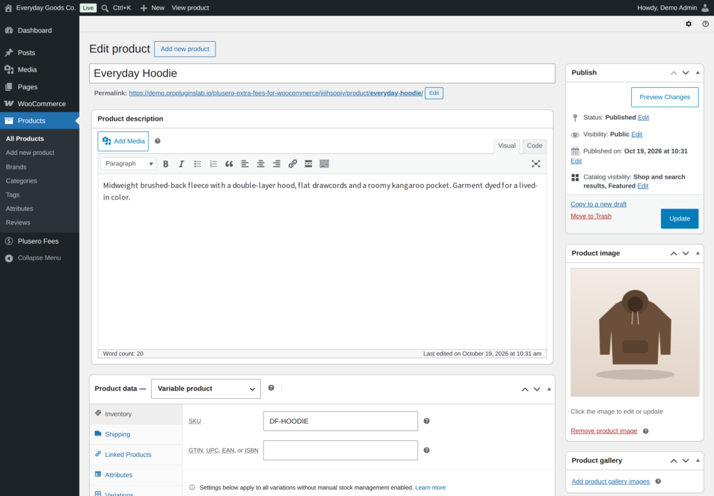 Plusero - Extra Fees for WooCommerce screenshot 3