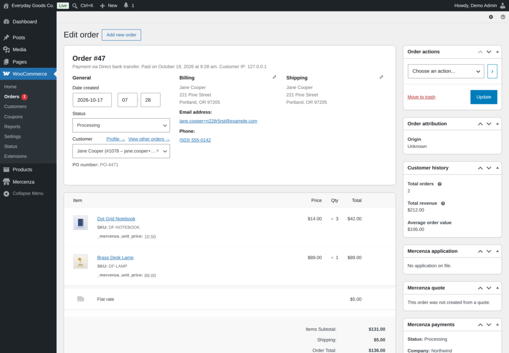 Mercenza - B2B for WooCommerce screenshot 3